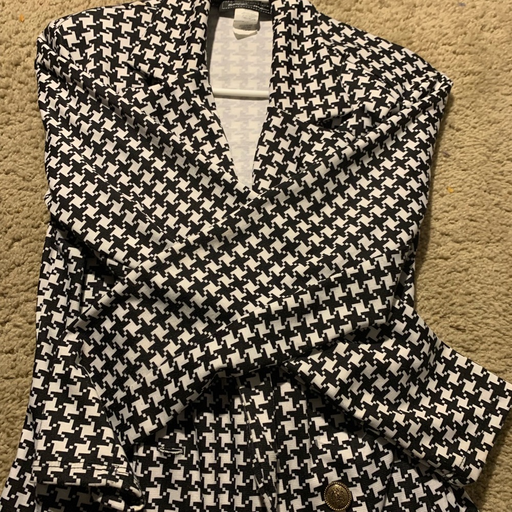 Black and white blazer
